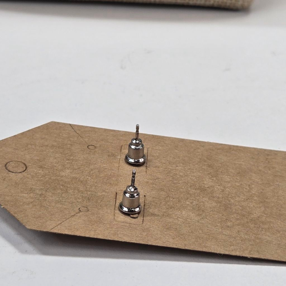 Brighton Earrings Silver Heart Shaped Crystal Stud Posts Classic Scrollwork - Picture 6 of 7
